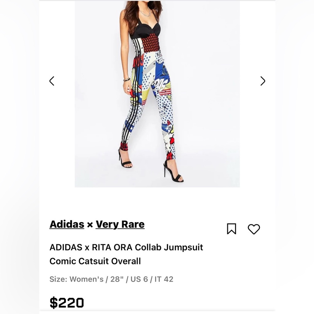 ADIDAS x RITA ORA Collab Jumpsuit Comic Catsuit Overall